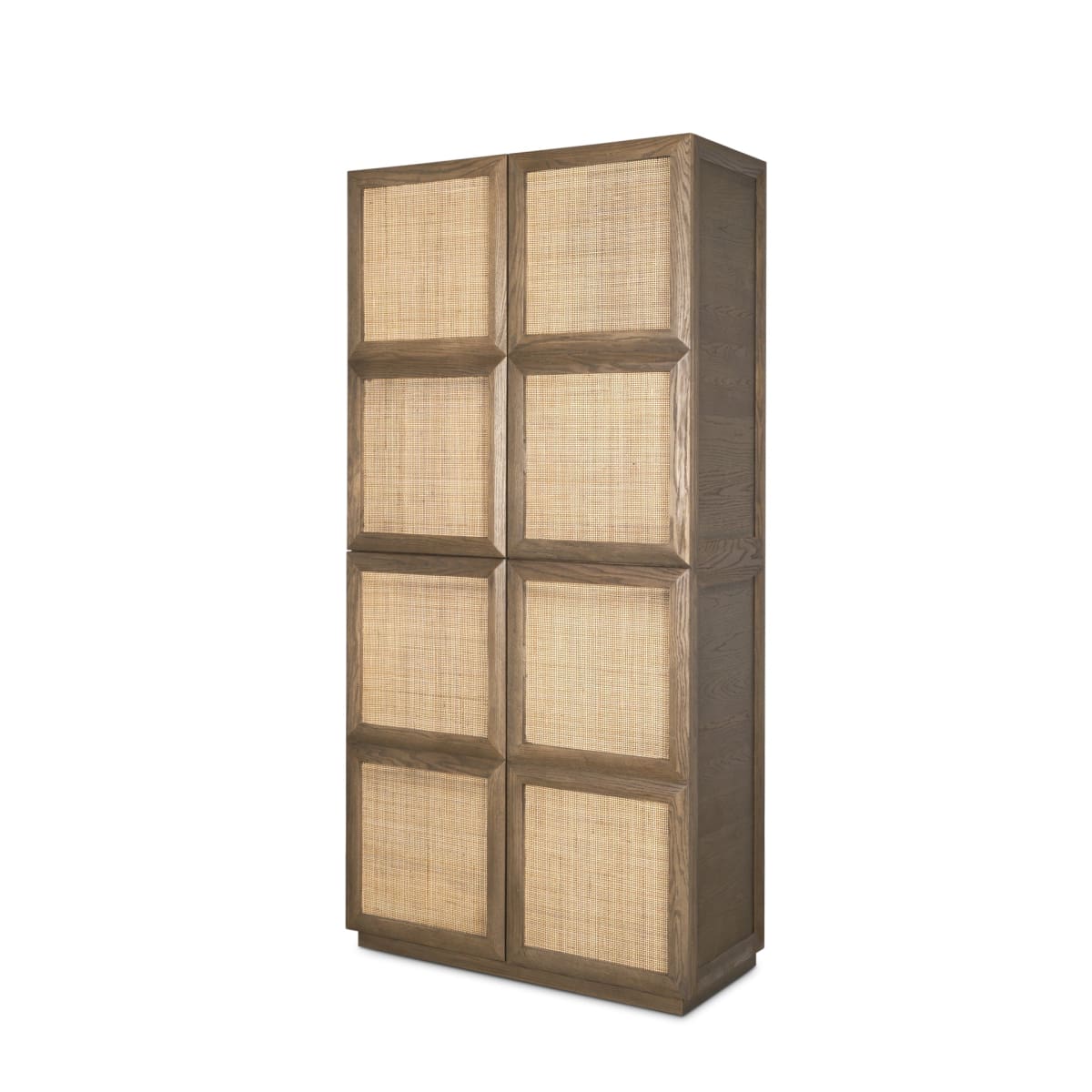 Sina Curio Cabinet Brown Wood | Natural Rattan - cabinets