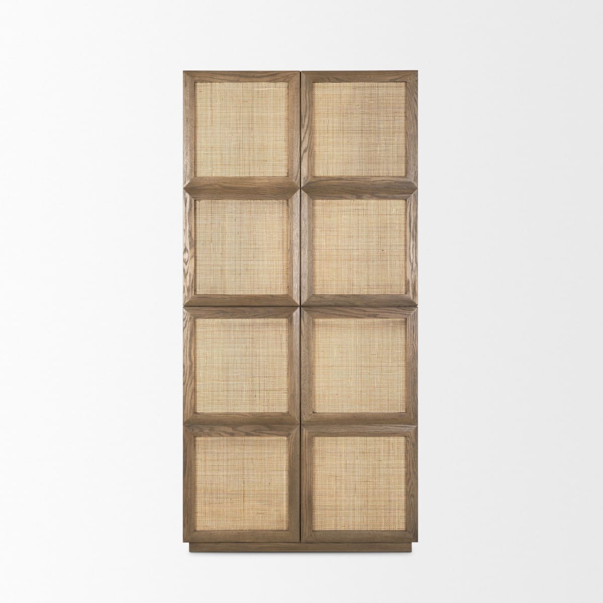 Sina Curio Cabinet Brown Wood | Natural Rattan - cabinets