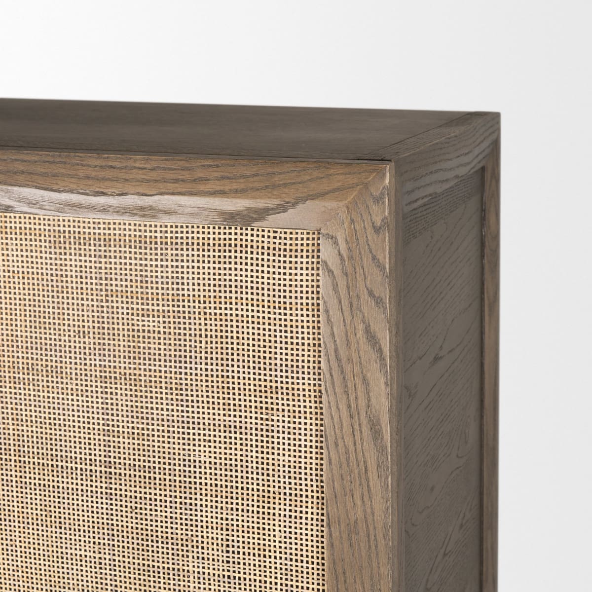 Sina Curio Cabinet Brown Wood | Natural Rattan - cabinets