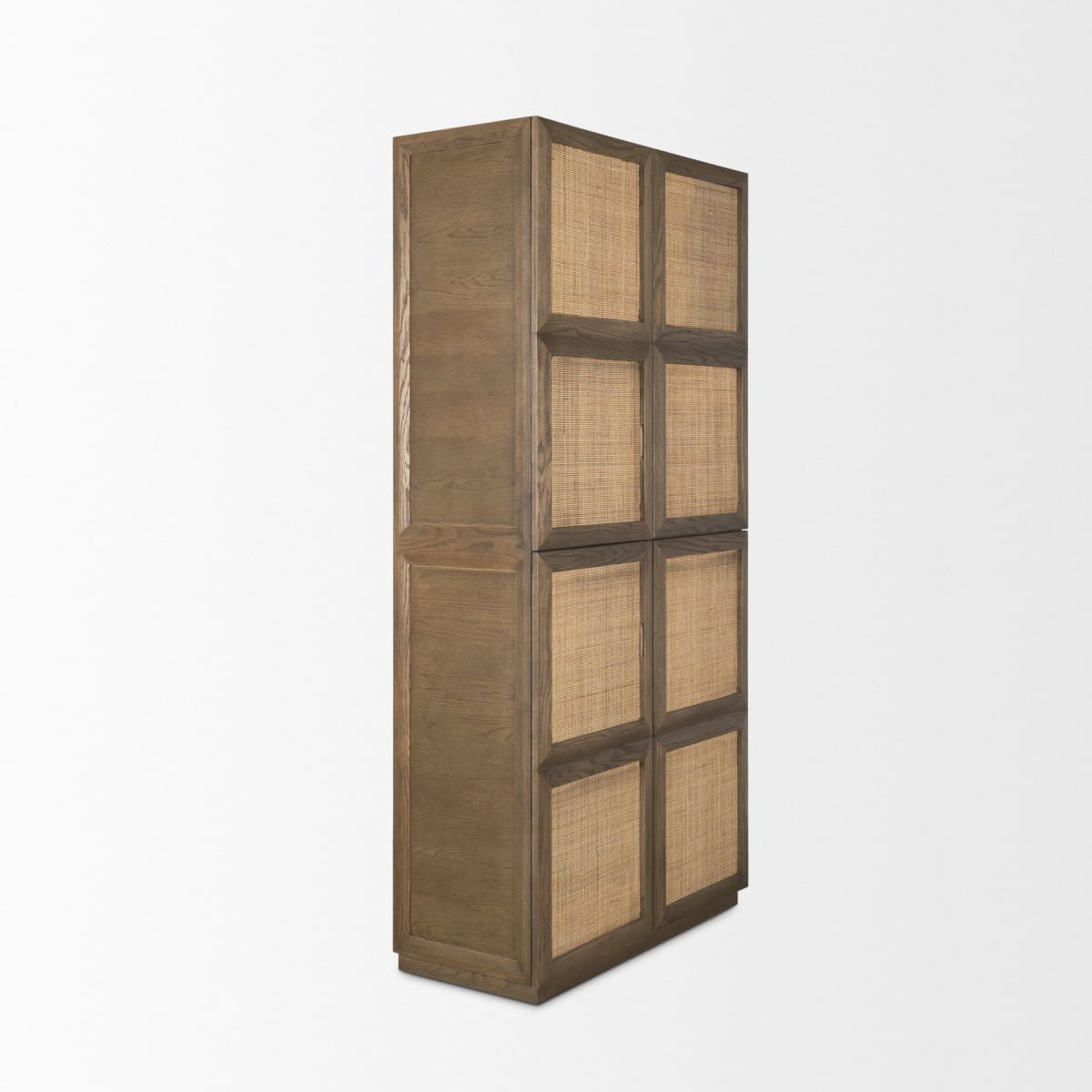 Sina Curio Cabinet Brown Wood | Natural Rattan - cabinets