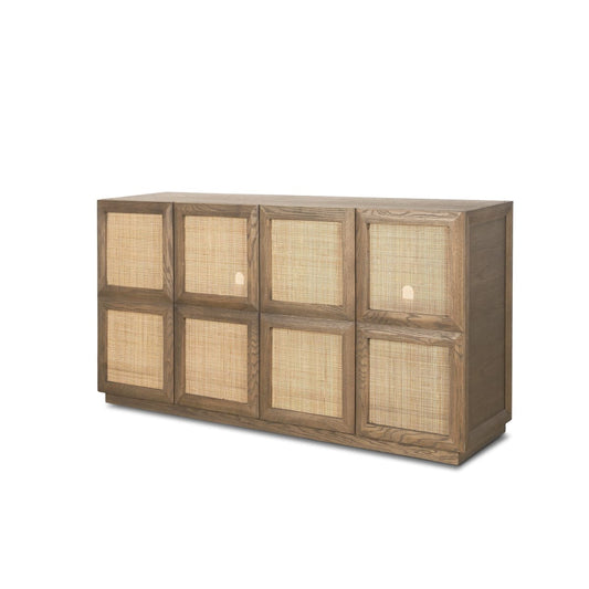 Sina Sideboard Brown Wood | Natural Rattan - sideboards-and-buffets