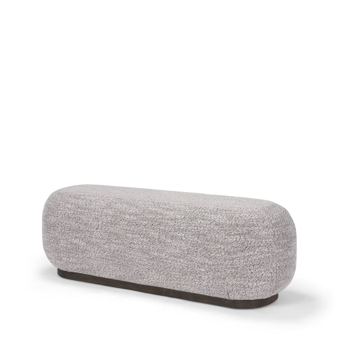 Siren Bench Gray Fabric | Brown Wood - benches