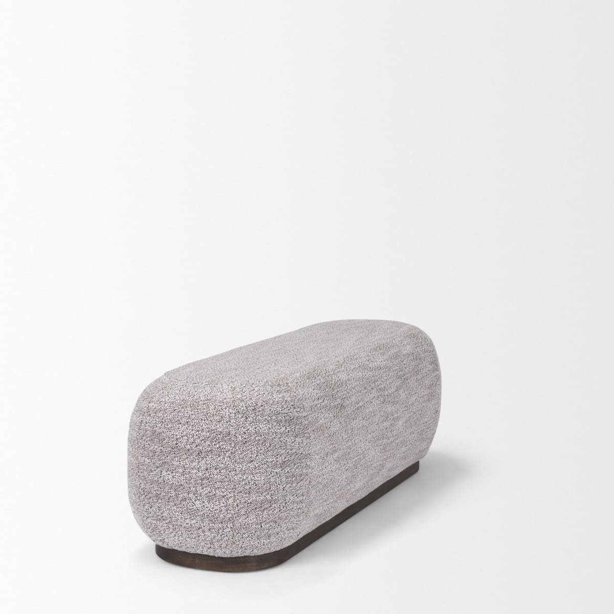 Siren Bench Gray Fabric | Brown Wood - benches