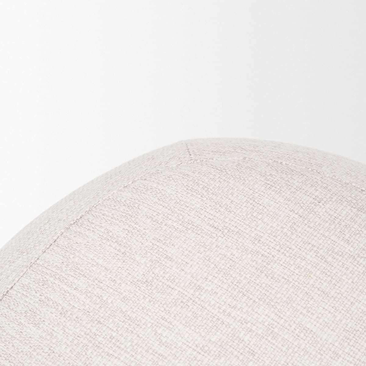 Siren Stool Cream Fabric | Light Brown Wood - poufs