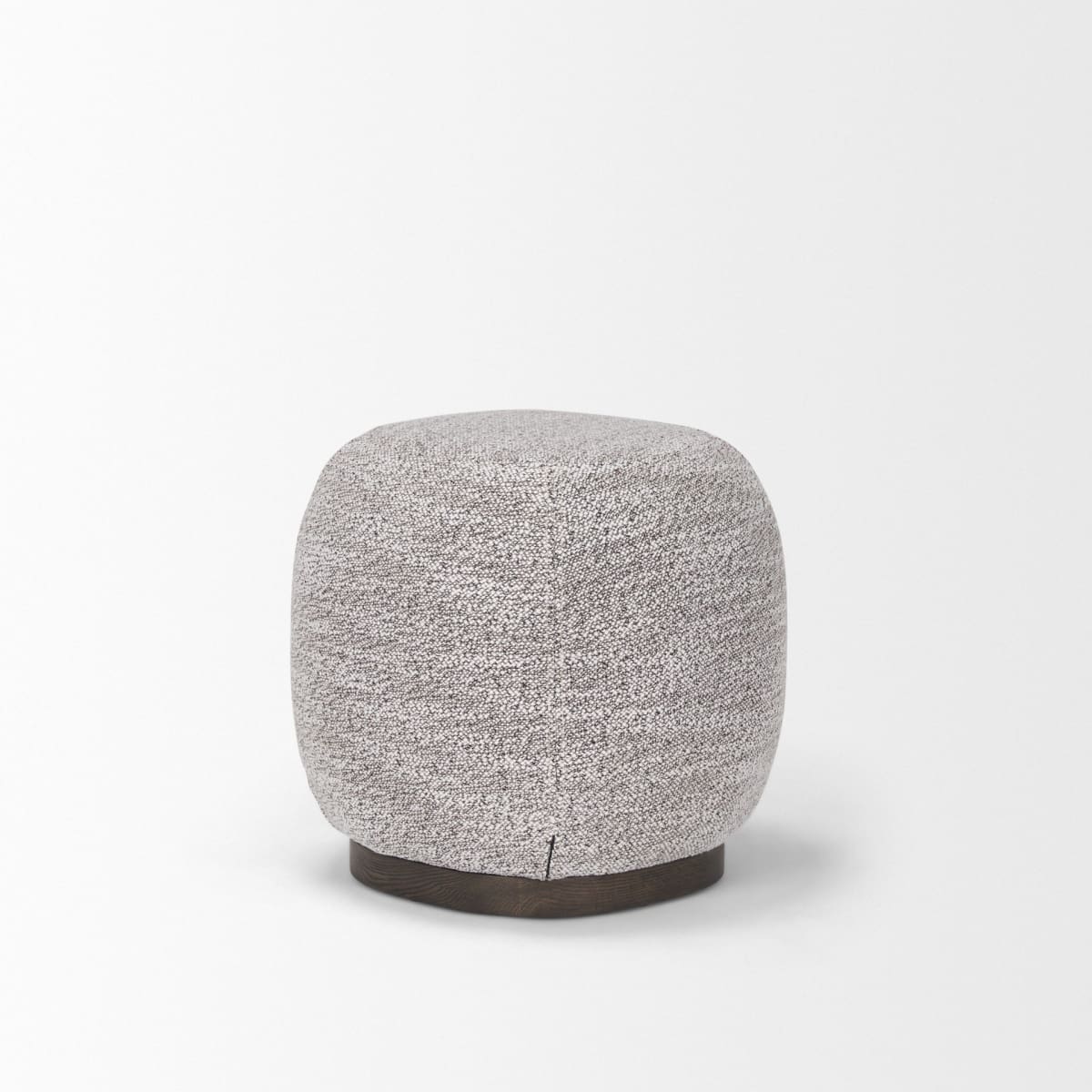 Siren Stool Gray Fabric | Brown Wood - poufs