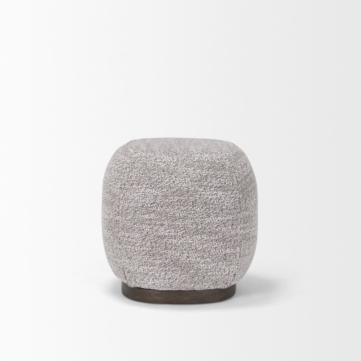 Siren Stool Gray Fabric | Brown Wood - poufs