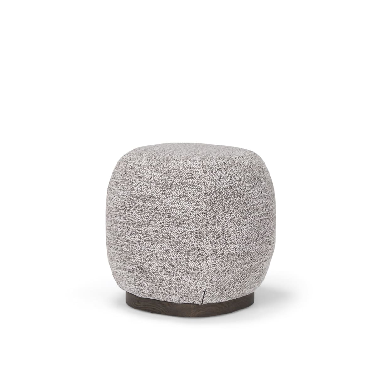 Siren Stool Gray Fabric | Brown Wood - poufs