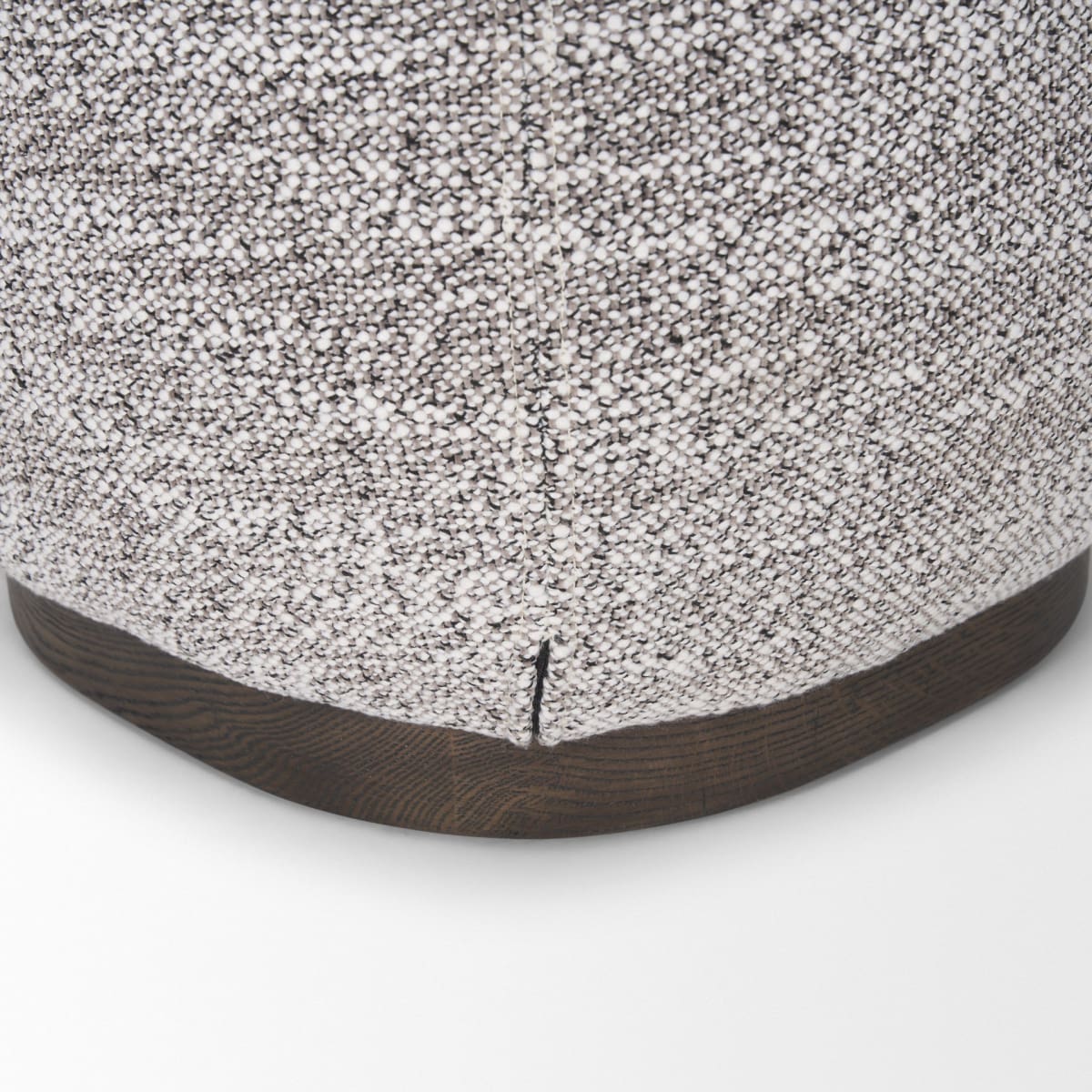 Siren Stool Gray Fabric | Brown Wood - poufs