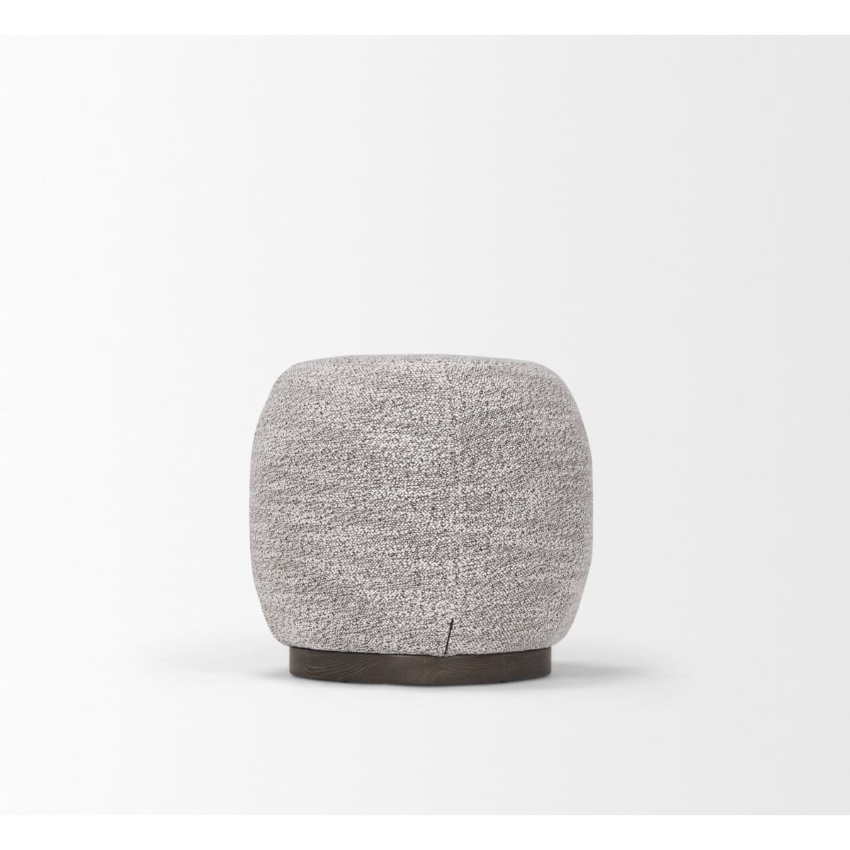 Siren Stool Gray Fabric | Brown Wood - poufs