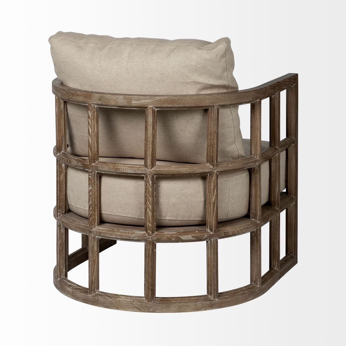 Skylar Upholstered Accent Chair Tan Fabric | Brown Wood - accent-chairs