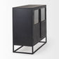 Sloan Accent Cabinet Black & Brown Wood | Black Metal - acc-chest-cabinets