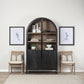Sloan Curio Cabinet Black & Brown Wood | Black Metal - cabinets