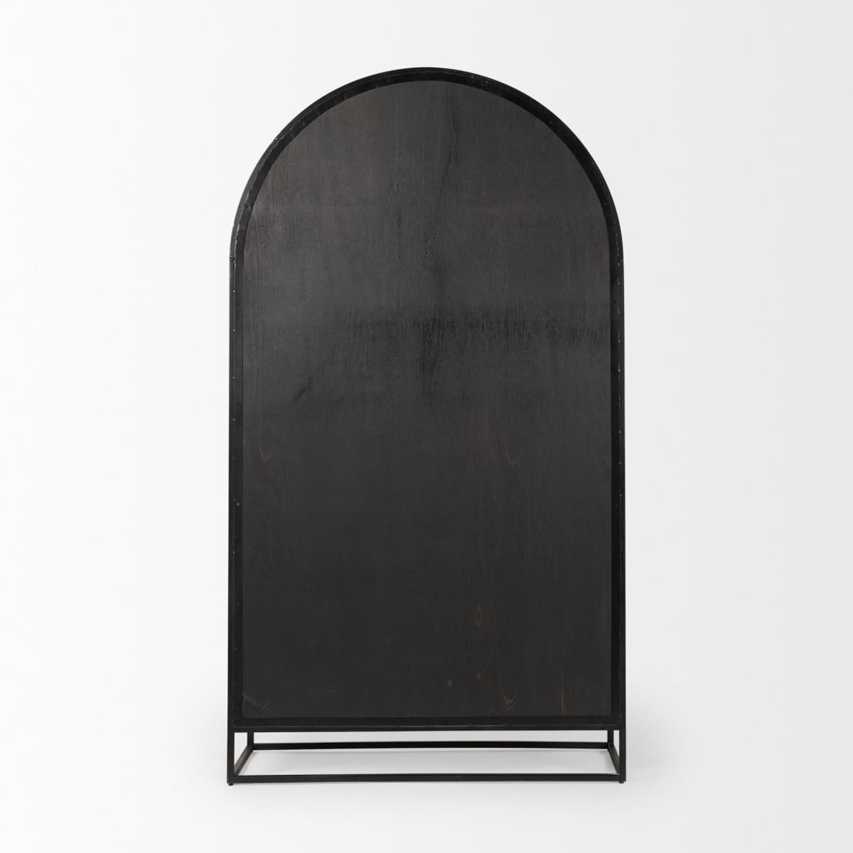 Sloan Curio Cabinet Black & Brown Wood | Black Metal - cabinets