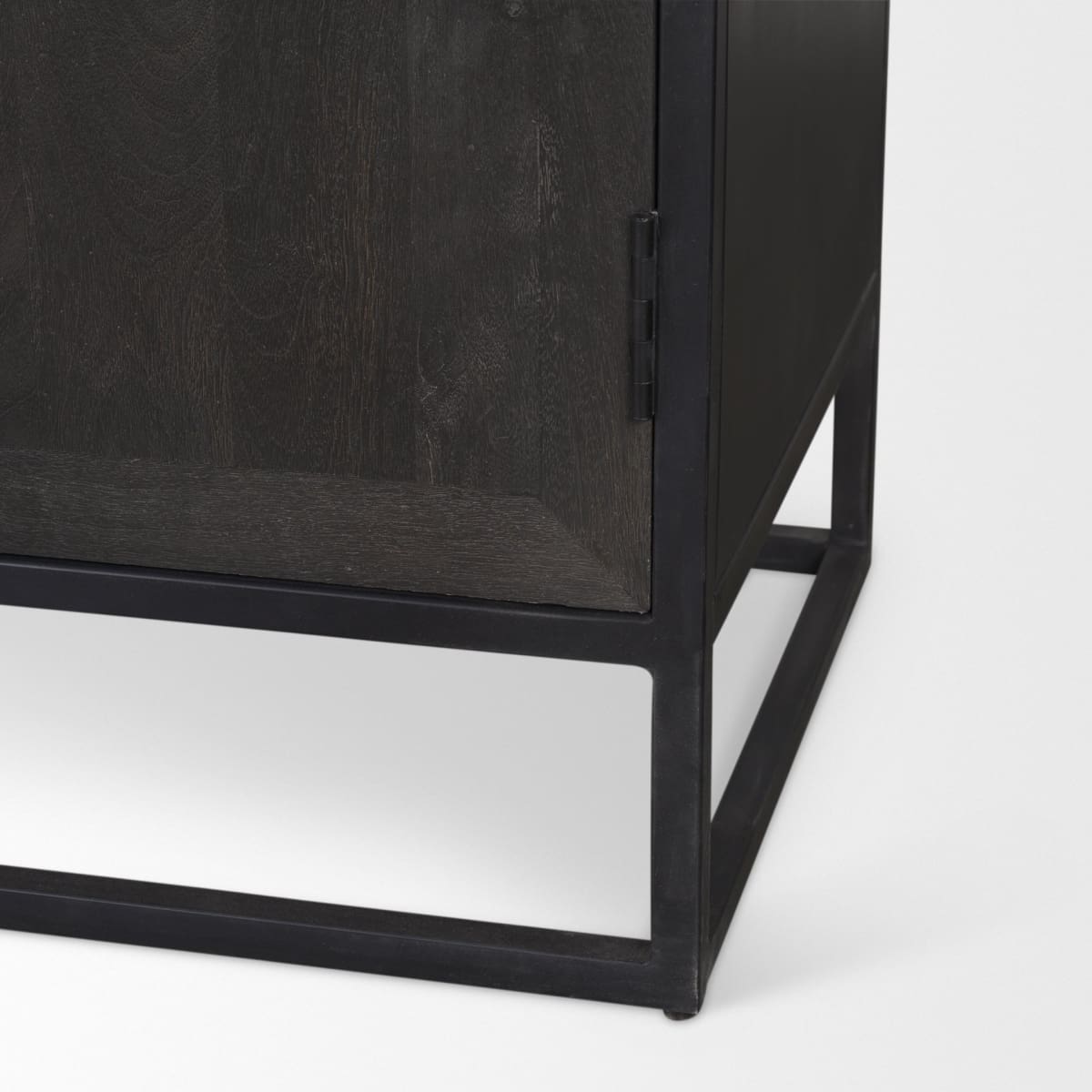 Sloan Curio Cabinet Black Wood | Black Metal | 80’’H - cabinets