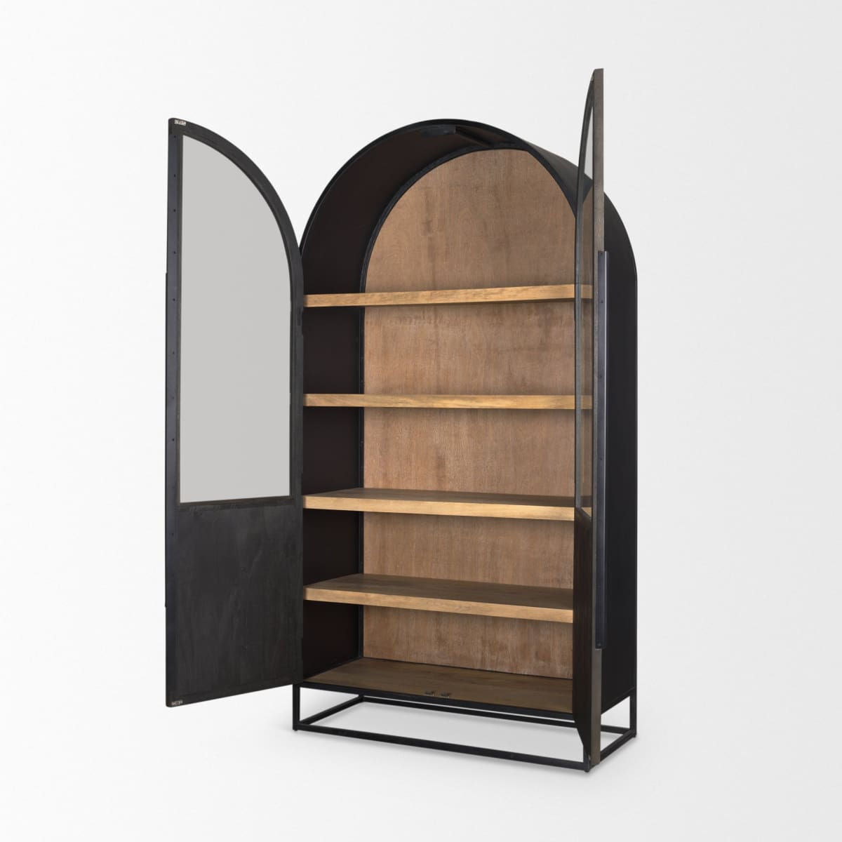 Sloan Curio Cabinet Black Wood | Black Metal | 80’’H - cabinets