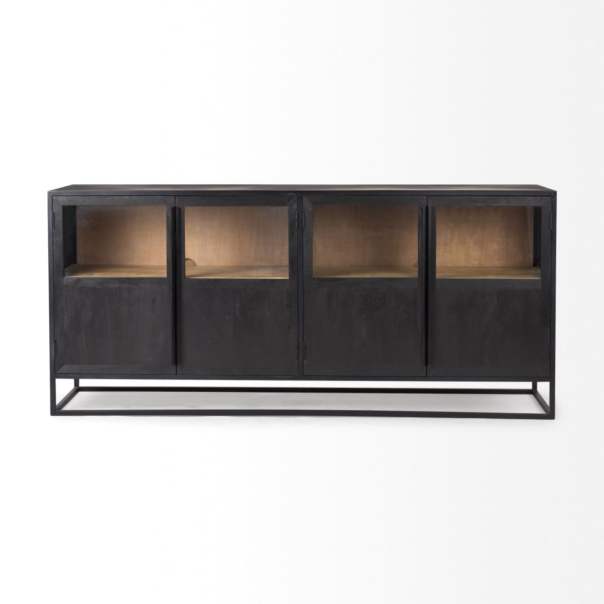 Sloan Sideboard Black & Brown Wood | Black Metal - sideboards-and-buffets