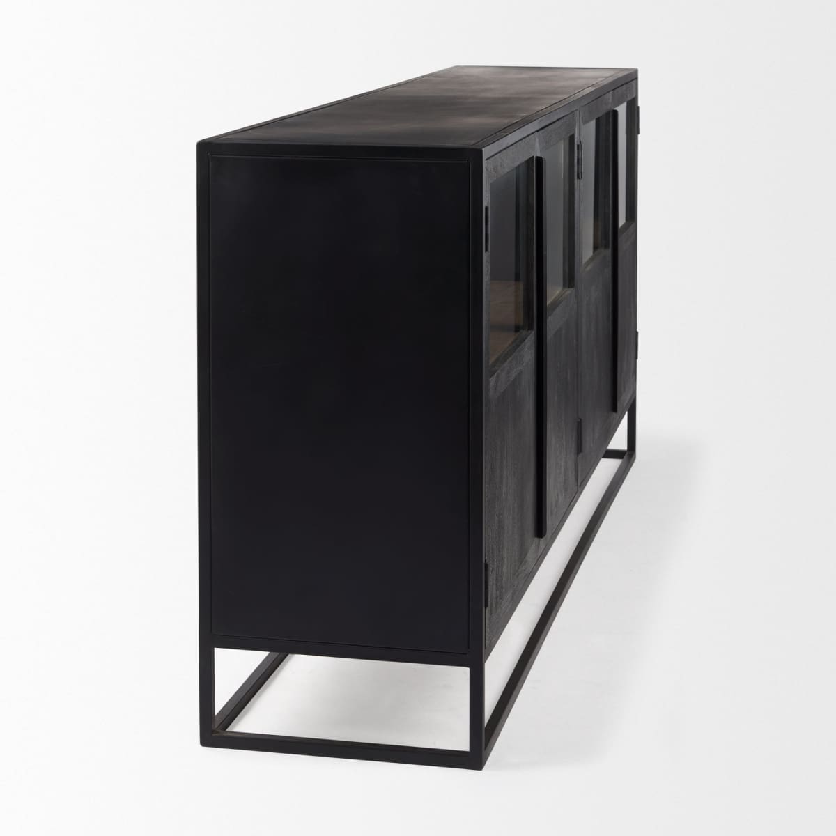 Sloan Sideboard Black & Brown Wood | Black Metal - sideboards-and-buffets