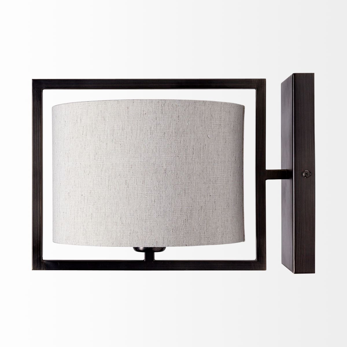 Smithe Wall Sconce Black Metal | Cream Shade - wall-fixtures