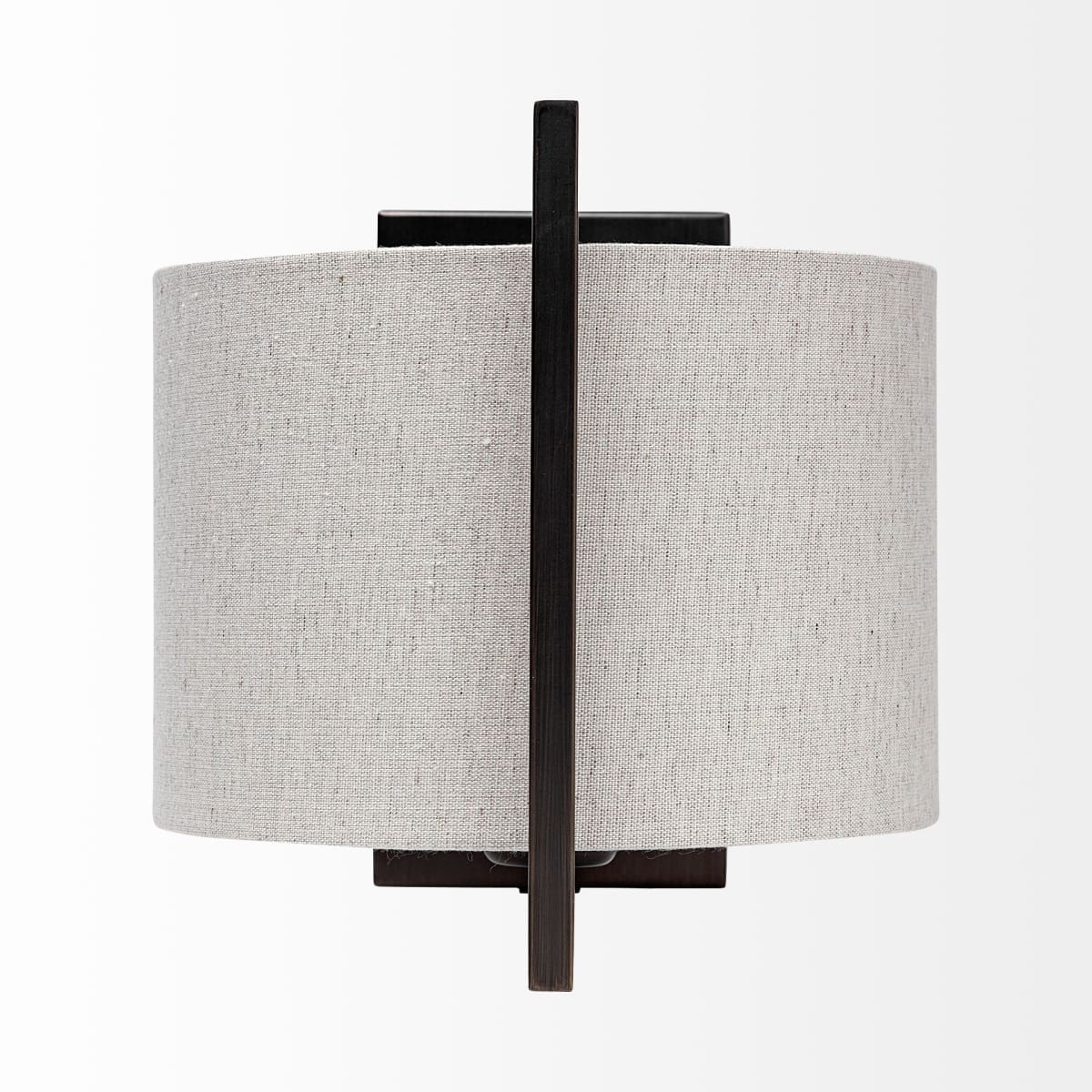 Smithe Wall Sconce Black Metal | Cream Shade - wall-fixtures