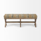 Solis Bench Beige/Black Fabric | Brown Wood - benches