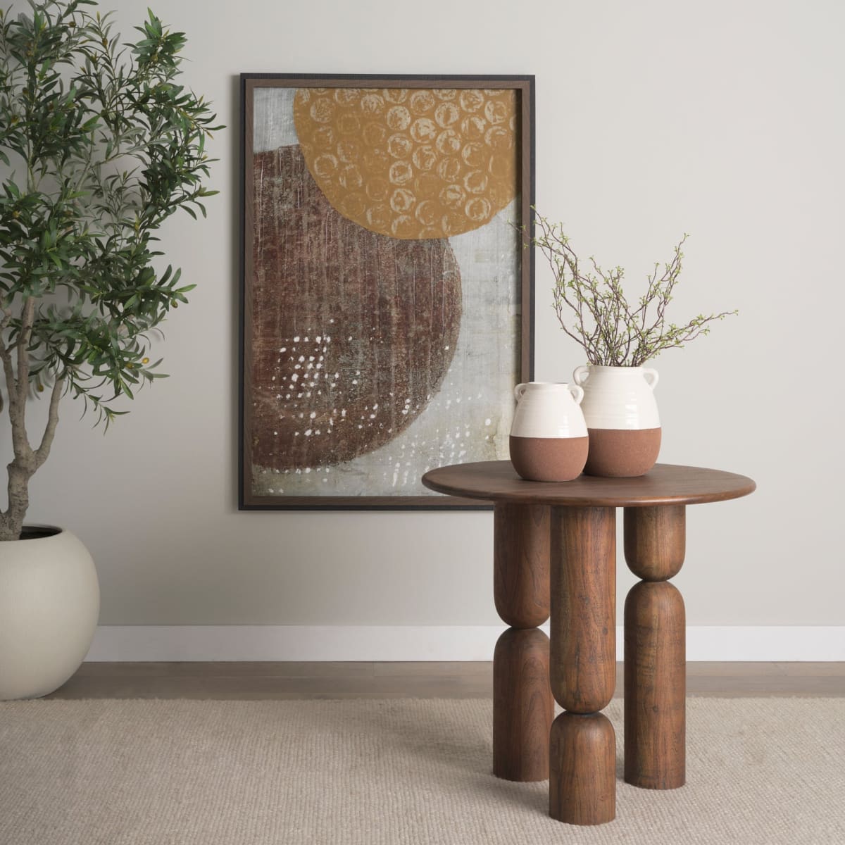 Sonel Foyer Table Medium Dark Brown | Wood - accent-tables