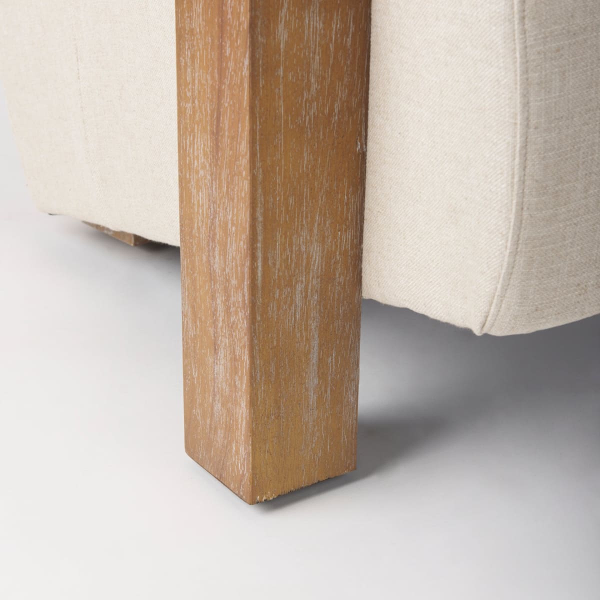 Sovereign Accent Chair Cream Fabric | Brown Wood - accent-chairs