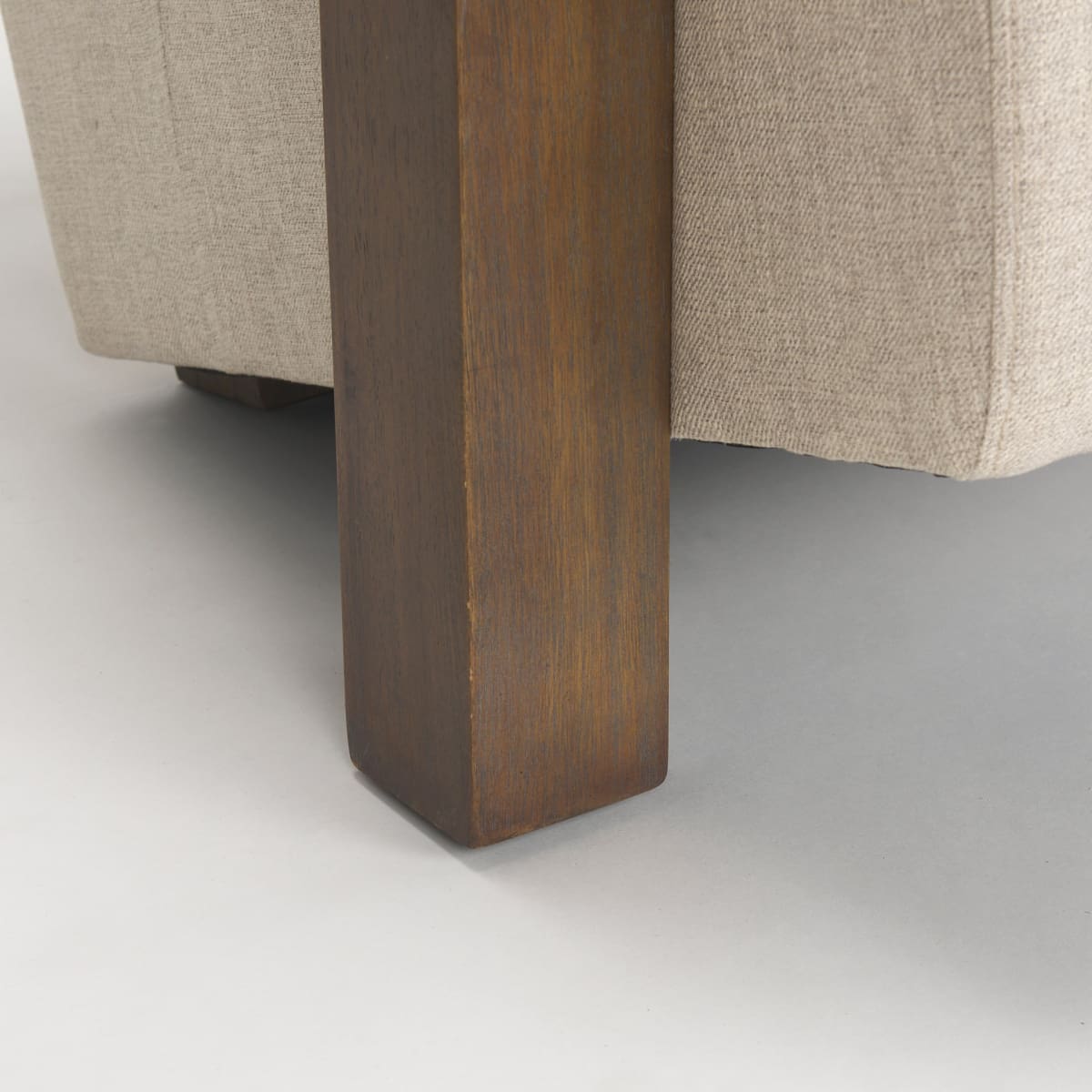 Sovereign Accent Chair Oatmeal Fabric | Medium Brown Wood - accent-chairs