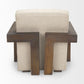 Sovereign Accent Chair Oatmeal Fabric | Medium Brown Wood - accent-chairs