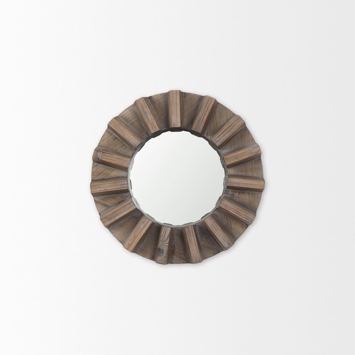 Sprocket Wall Mirror Brown Wood | 17 - wall-mirrors-grouped