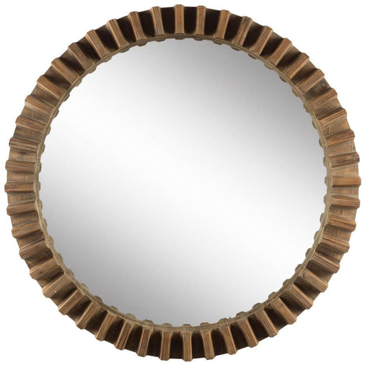 Sprocket Wall Mirror Brown Wood | 44’’ - wall-mirrors-grouped