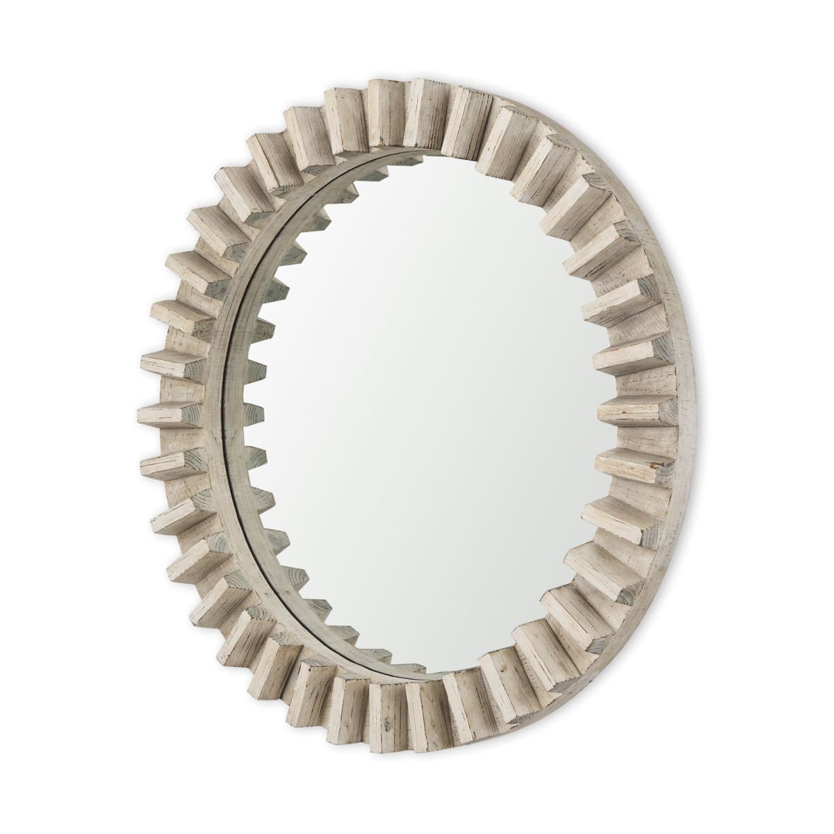 Sprocket Wall Mirror Natural Brown Wood | 35’’ - wall-mirrors-grouped