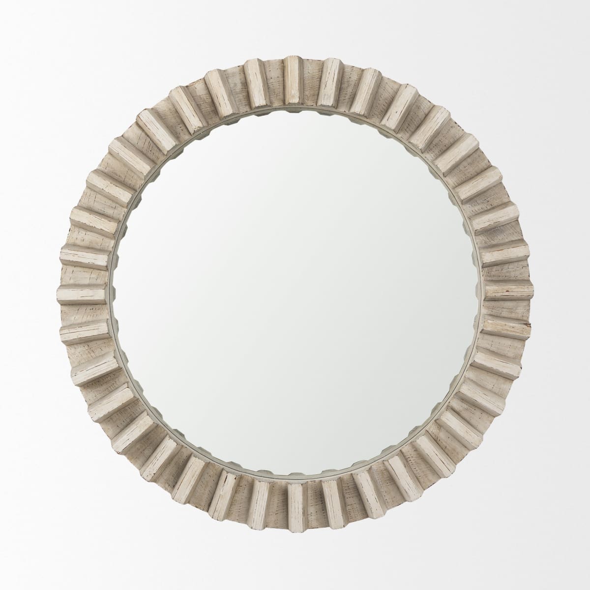 Sprocket Wall Mirror Natural Brown Wood | 35’’ - wall-mirrors-grouped