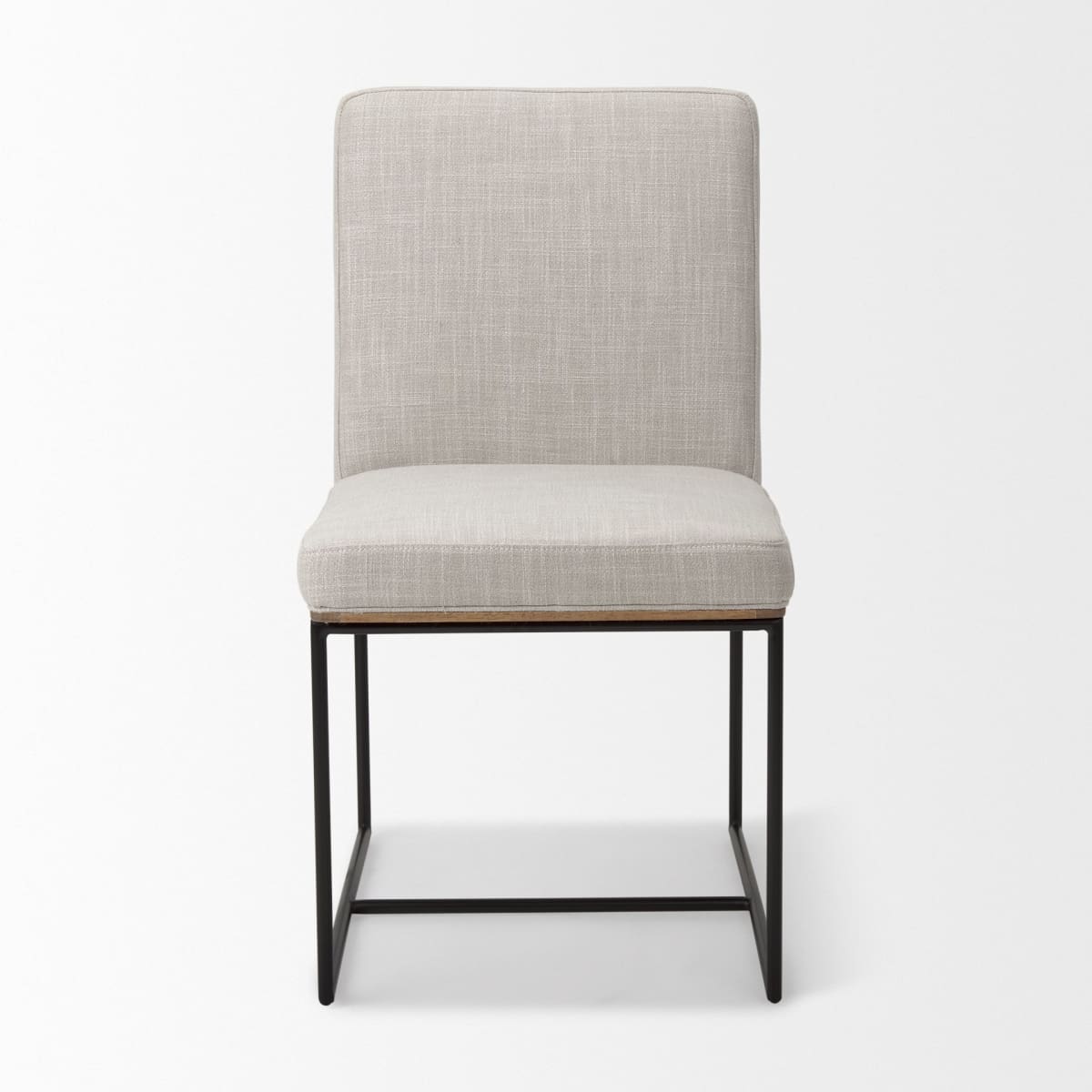 Stamford Dining Chair Beige Fabric| Black Metal | Armless - dining-chairs