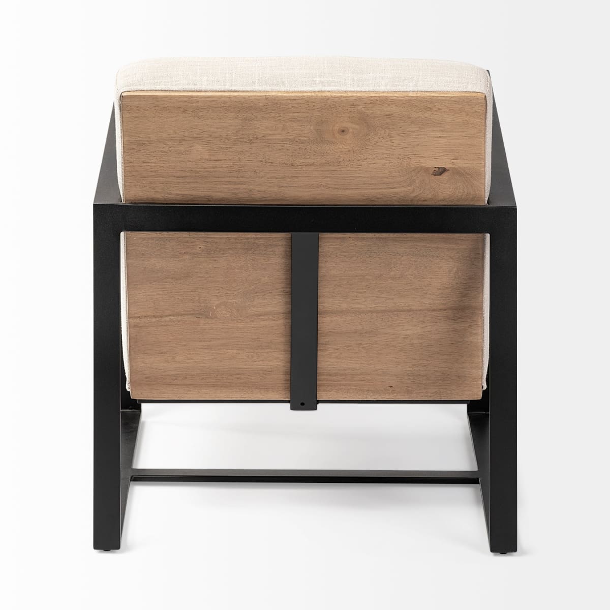 Stamford Upholstered Accent Chair Beige Fabric | Black Metal - accent-chairs