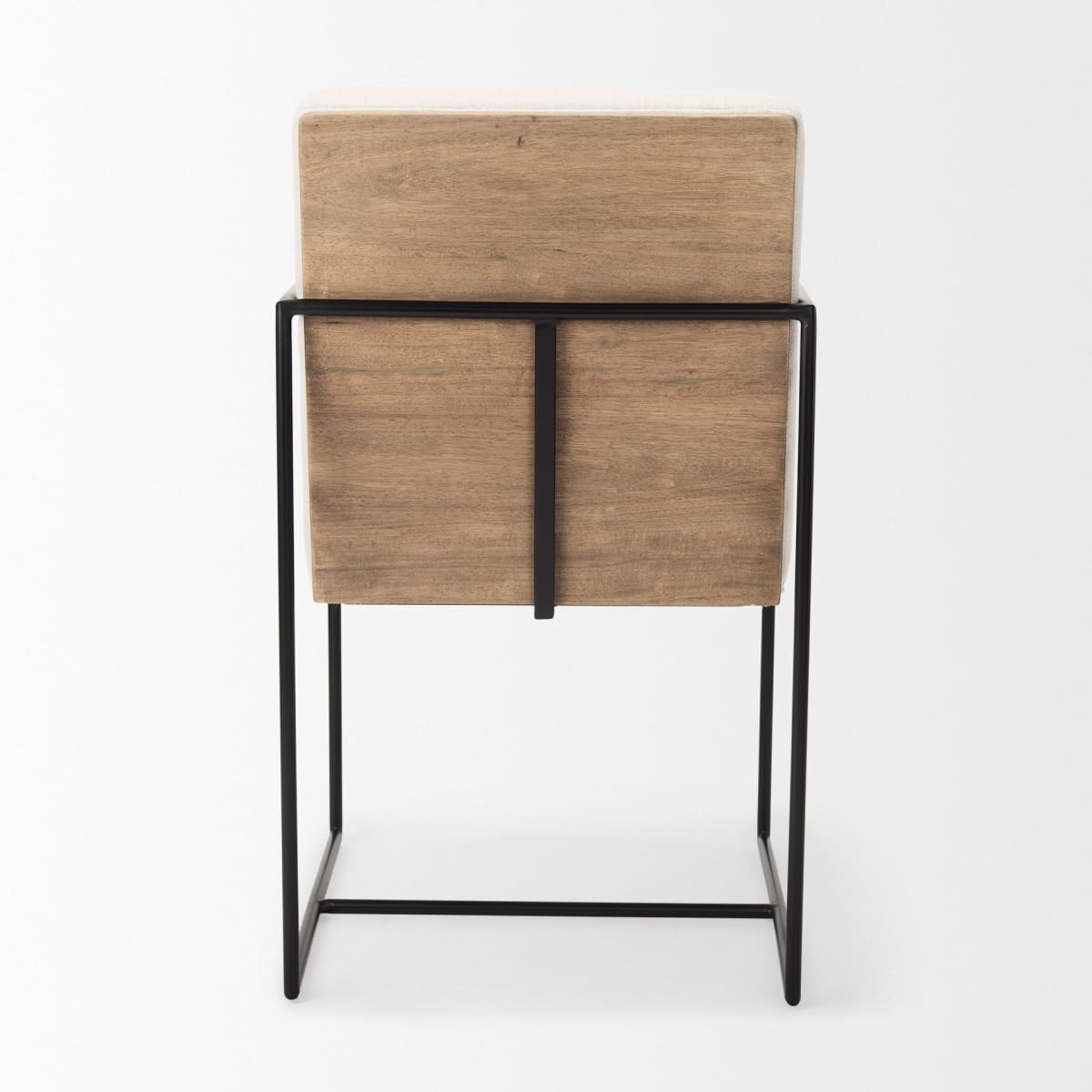 Stamford Upholstered Dining Chair Beige Fabric | Black Metal | Armed - dining-chairs