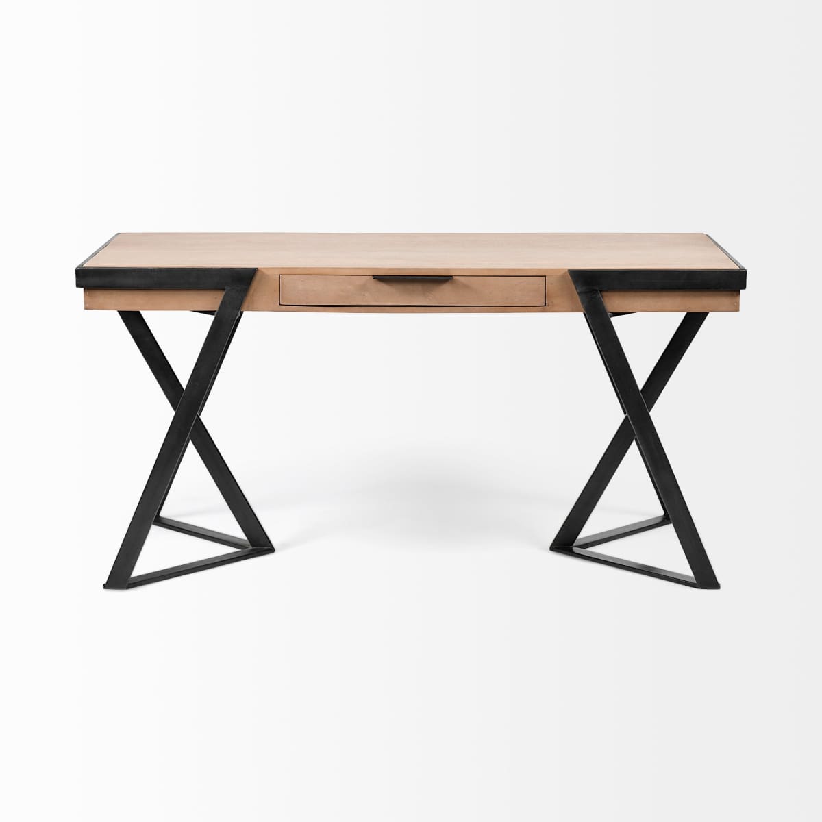 Steinbeck Office Desk Brown Wood | Black Iron - office