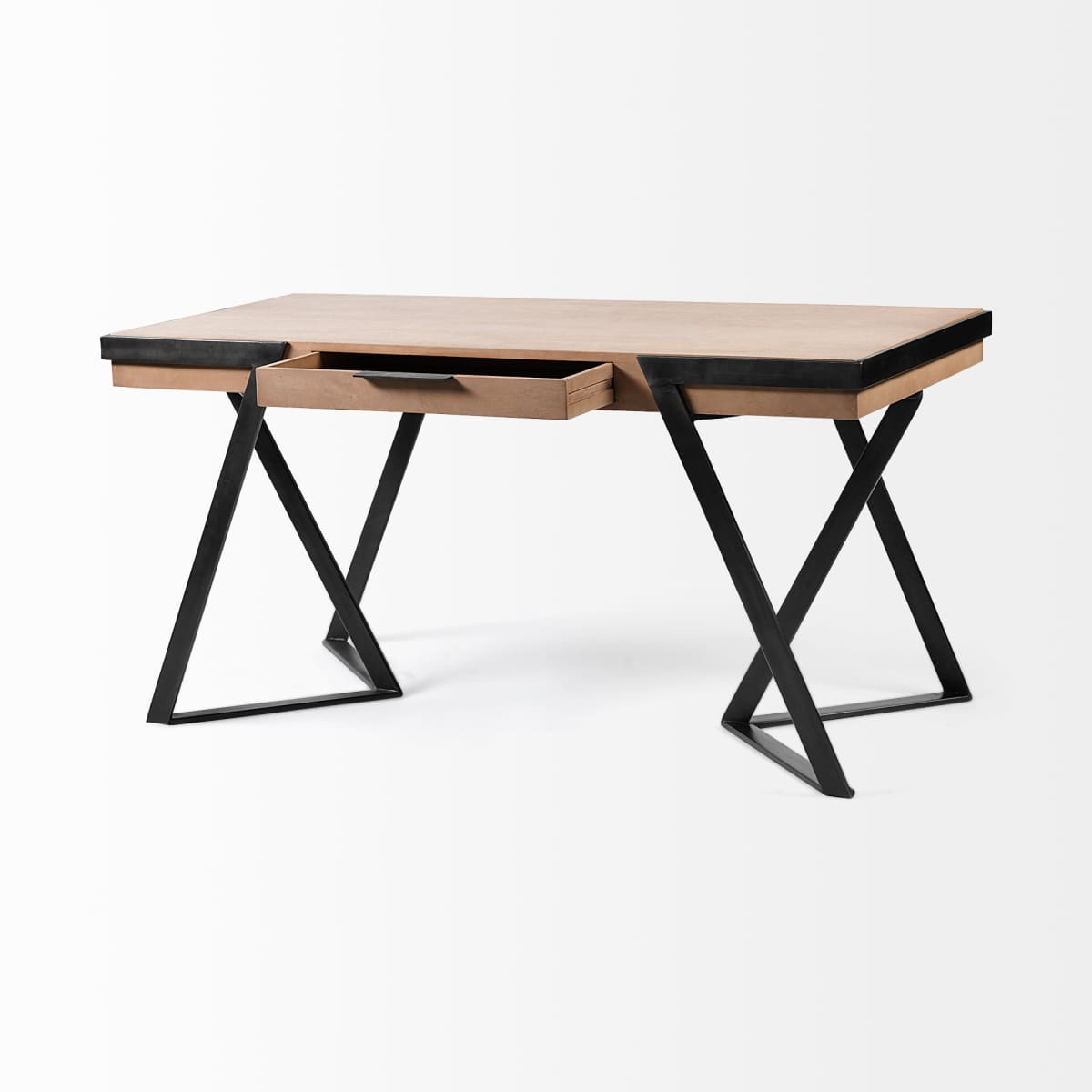 Steinbeck Office Desk Brown Wood | Black Iron - office