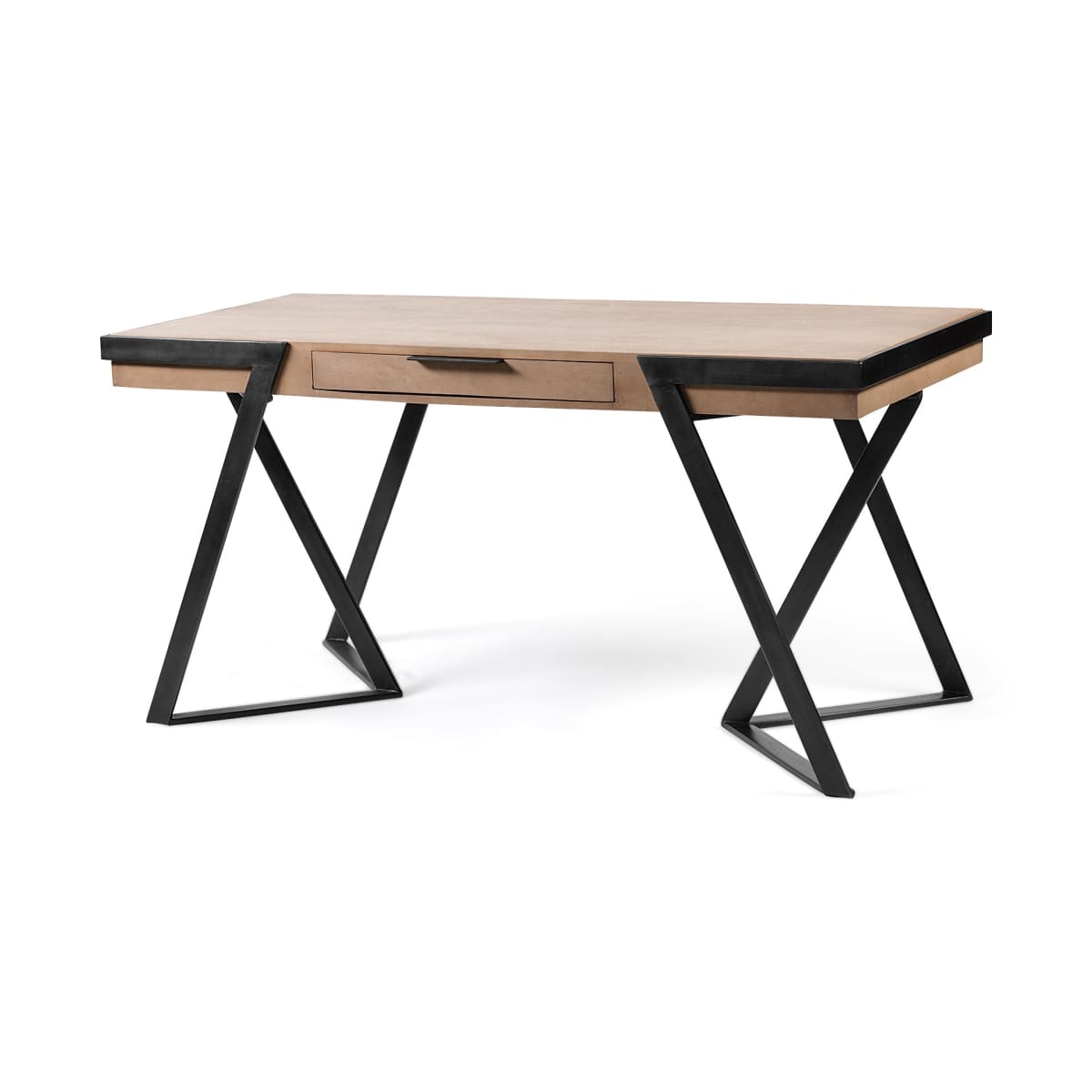 Steinbeck Office Desk Brown Wood | Black Iron - office