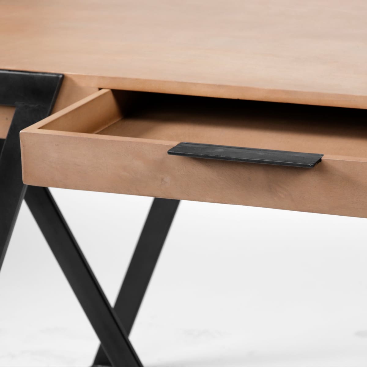 Steinbeck Office Desk Brown Wood | Black Iron - office