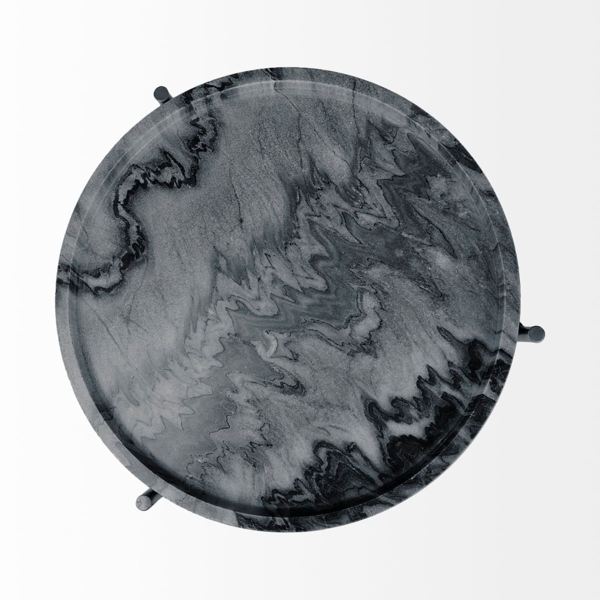 Stella Accent Table Gray Marble | Black Metal - accent-tables