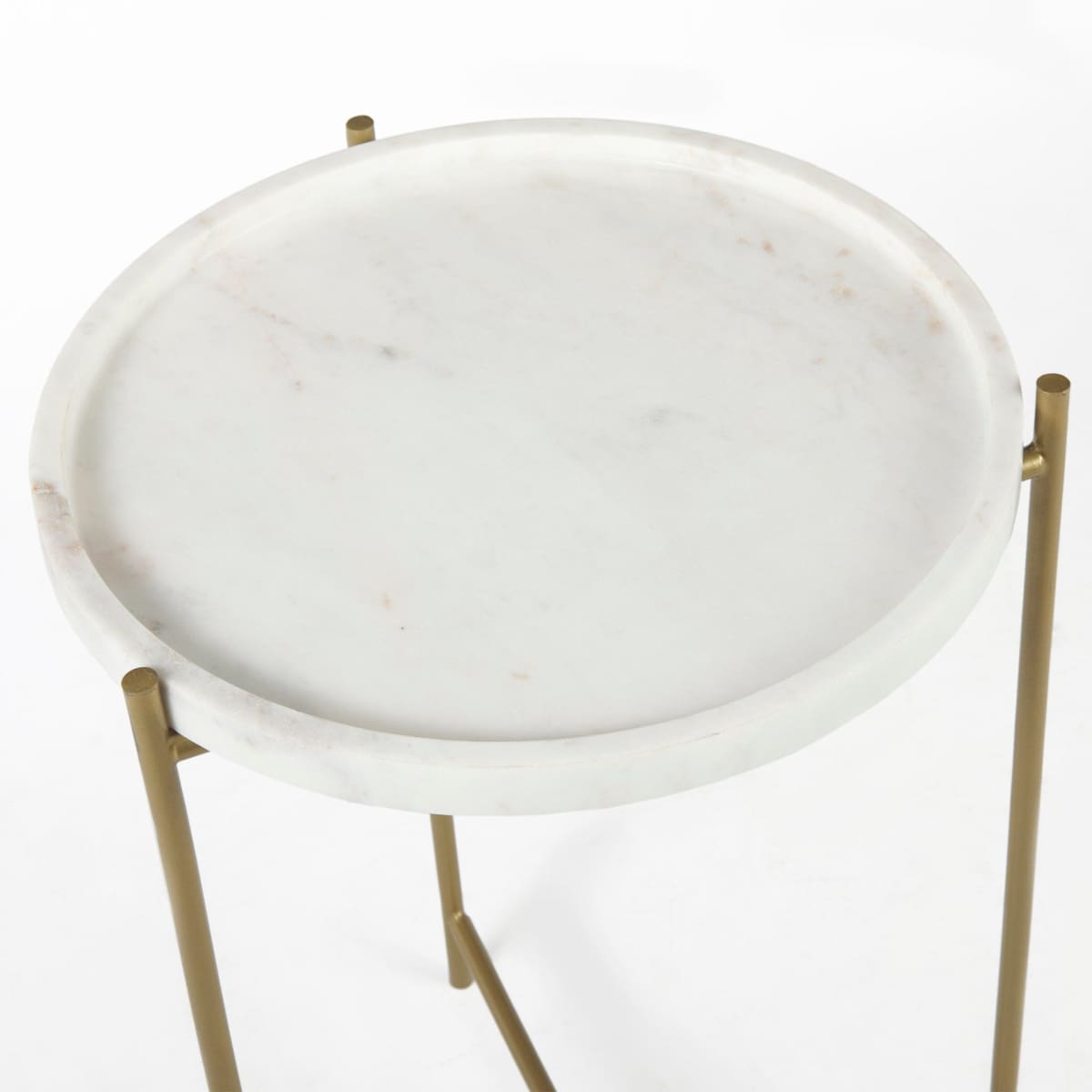 Stella Accent Table White Marble | Gold Metal - accent-tables