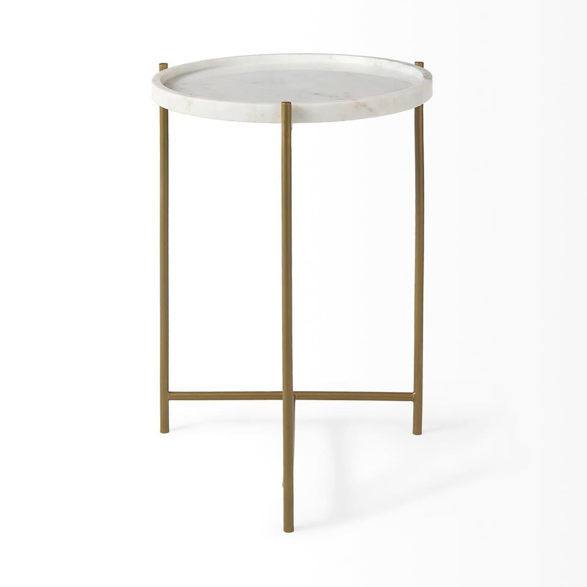 Stella Accent Table White Marble | Gold Metal - accent-tables