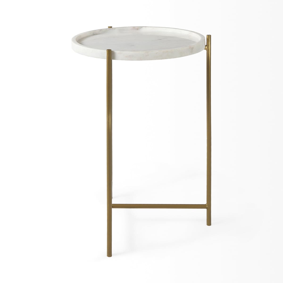 Stella Accent Table White Marble | Gold Metal - accent-tables