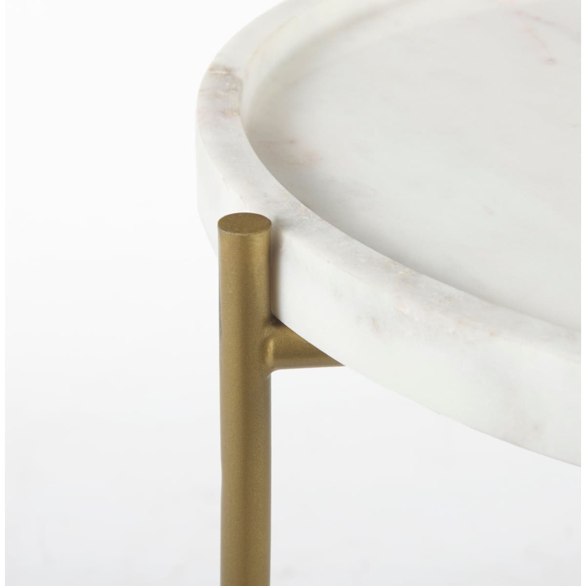 Stella Accent Table White Marble | Gold Metal - accent-tables