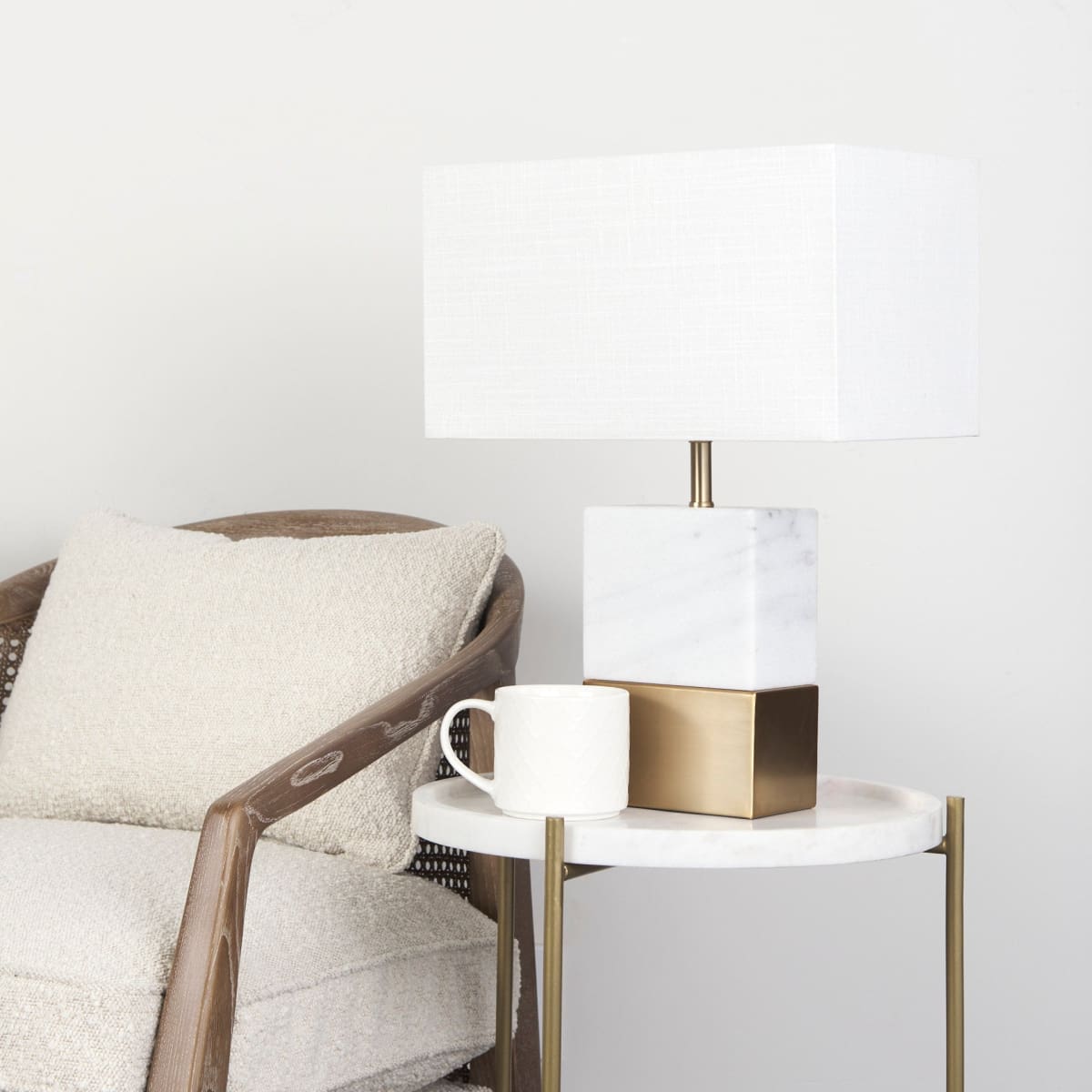 Stella Accent Table White Marble | Gold Metal - accent-tables