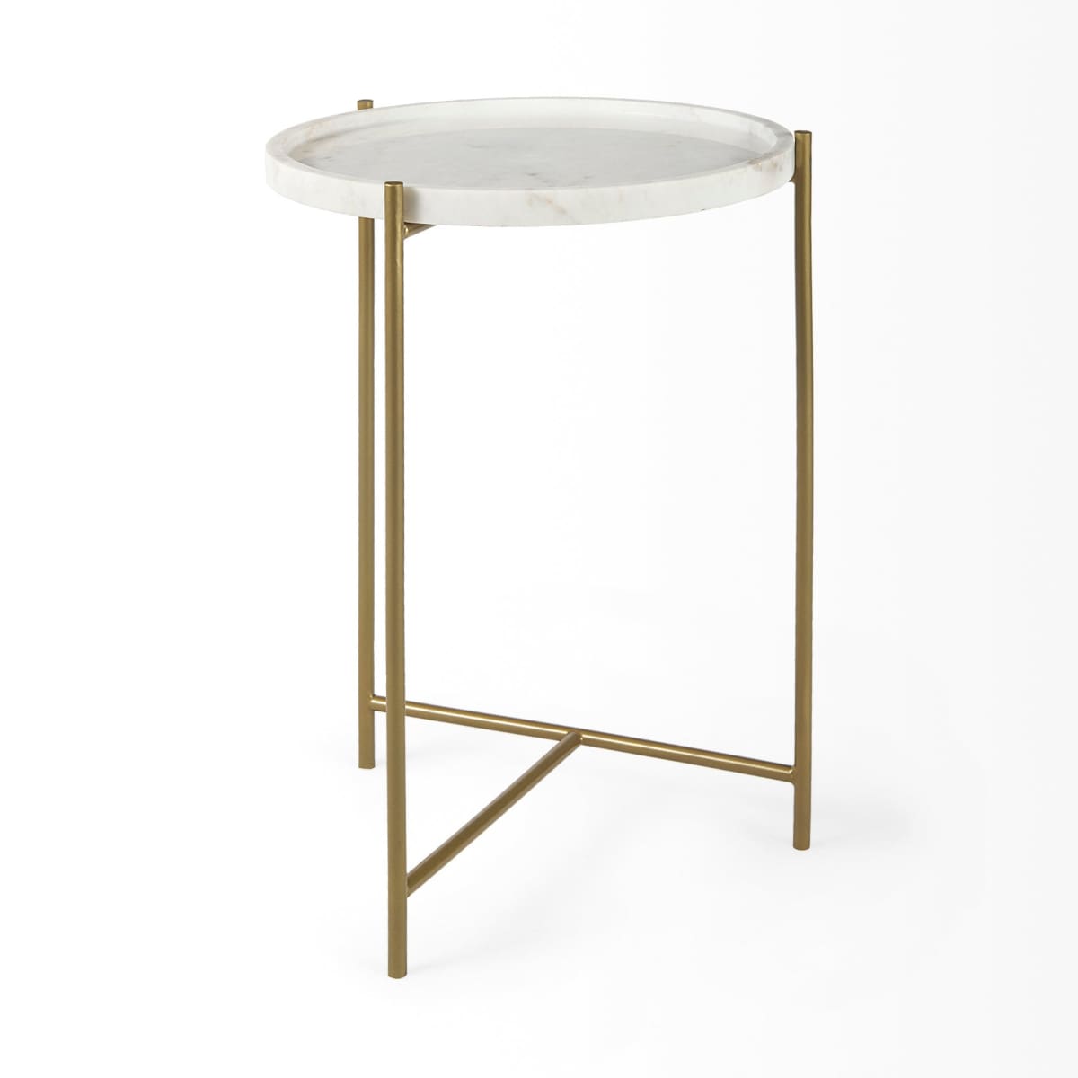 Stella Accent Table White Marble | Gold Metal - accent-tables