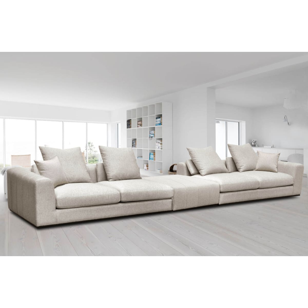 Sullivan Sofa Style With Ottoman - Alba Stone - lh-import-sectionals