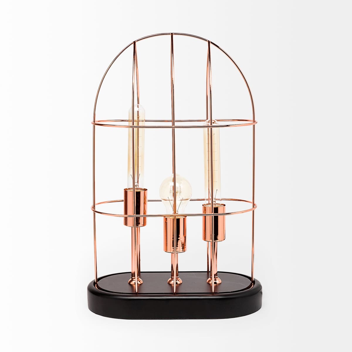 Sutton Table Lamp Rose-Gold Metal - table-lamps