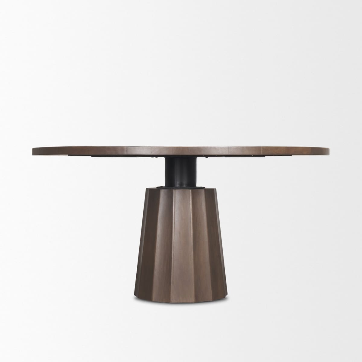 Swanson Round Dining Table Dark Brown Wood | Black Metal - dining-table