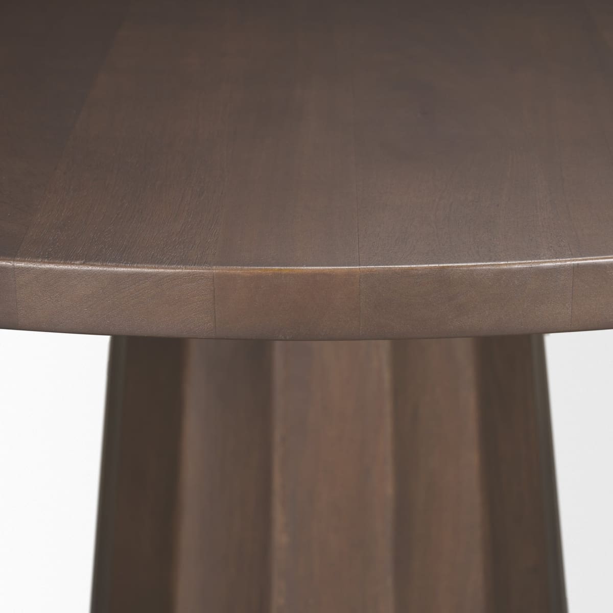 Swanson Round Dining Table Dark Brown Wood | Black Metal - dining-table